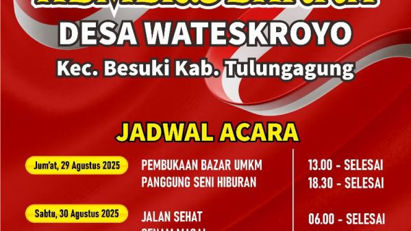 Ayo Datang Dan Ramaikan Semarak Kemerdekaan RI Ke-80 Desa Wateskroyo !!